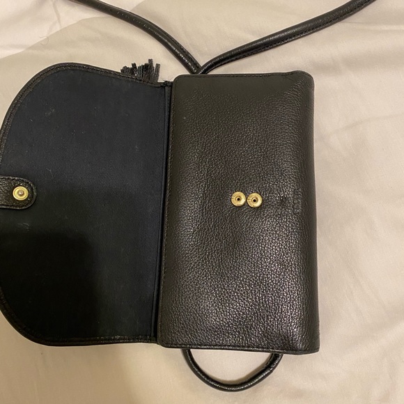 Fossil black leather wallet on chain with RR monogram - Picture 3 of 7